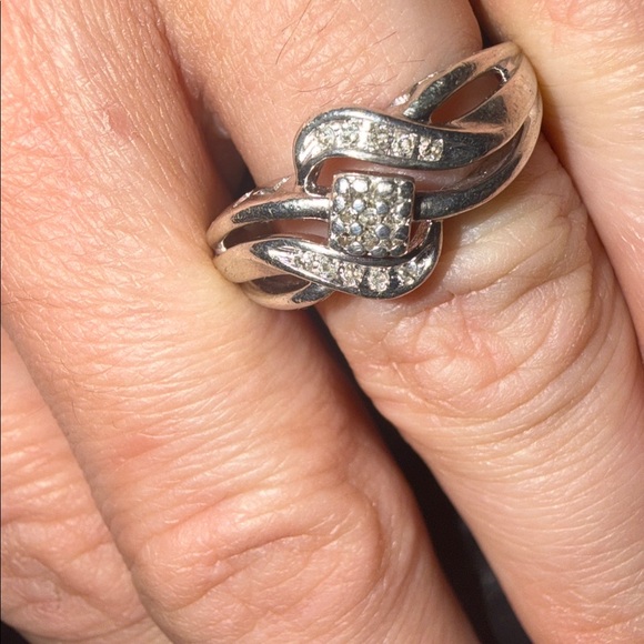 Vintage Sterling 925 Diamond Mom Ring (has video) - Picture 5 of 17